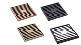 Square Slim Grate Floor Waste, 80mm Outlet in multiple colours